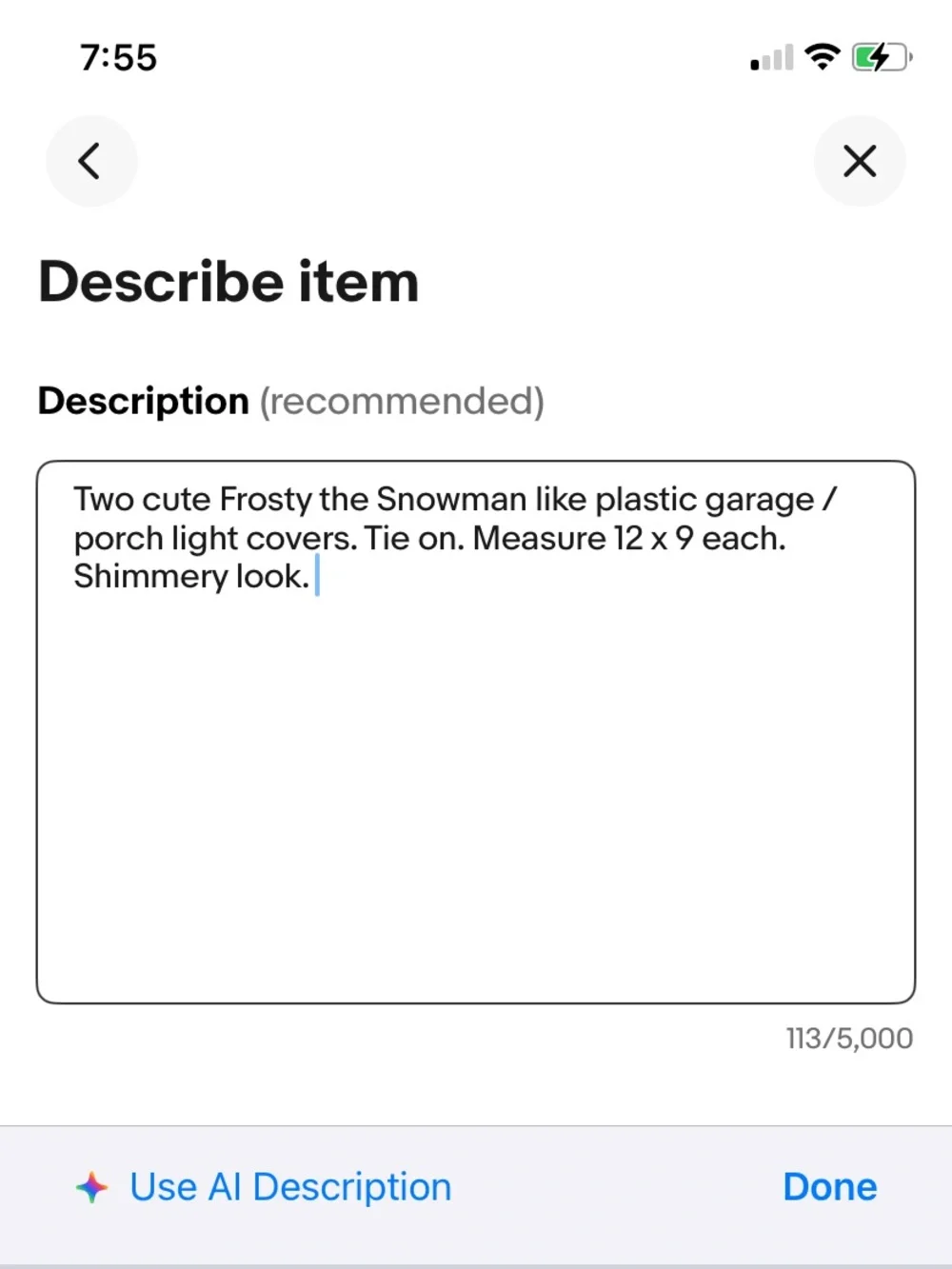 Frosty The Snowman Like Plastic Porch/Garage Light Covers